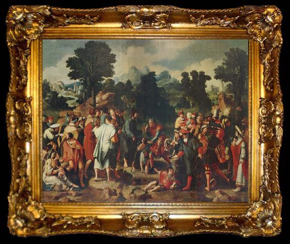 framed  Lucas van Leyden THe Healing of the Blind man of Jericho, ta009-2
